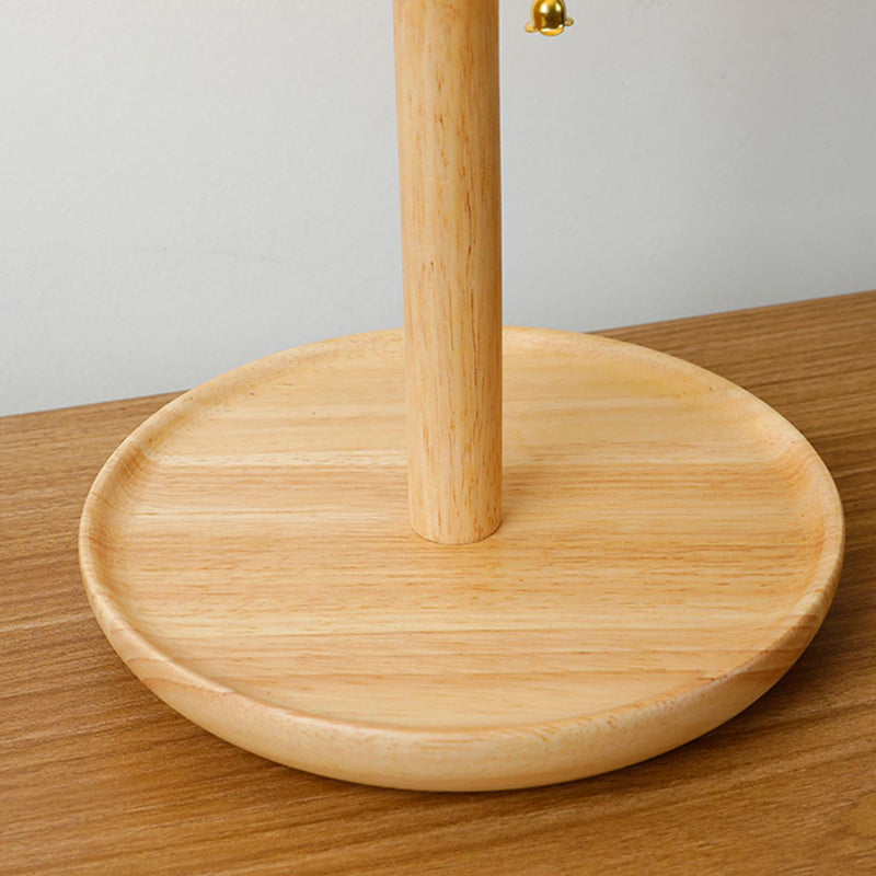Lampe de table contemporaine rétro en bois massif avec tissu et 1 lumière pour chambre 
