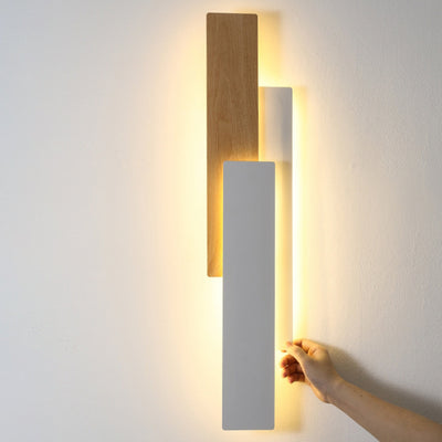Applique murale LED rectangulaire en fer multicouche minimaliste moderne pour salon 