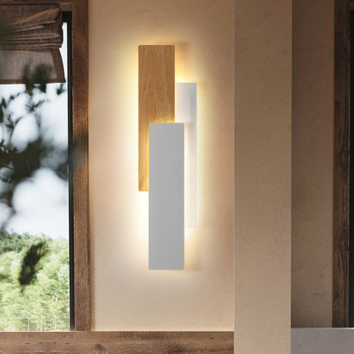 Moderne minimalistische mehrschichtige rechteckige Eisen-LED-Wandleuchte für Wohnzimmer 