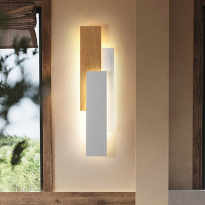 Applique murale LED rectangulaire en fer multicouche minimaliste moderne pour salon 