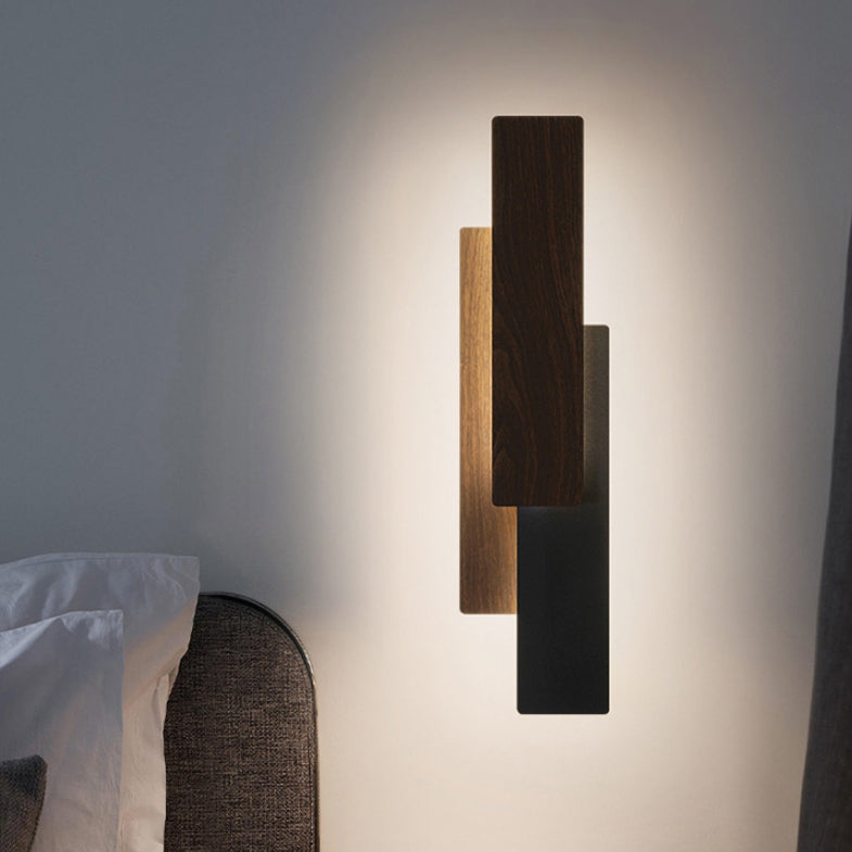 Applique murale LED rectangulaire en fer multicouche minimaliste moderne pour salon 