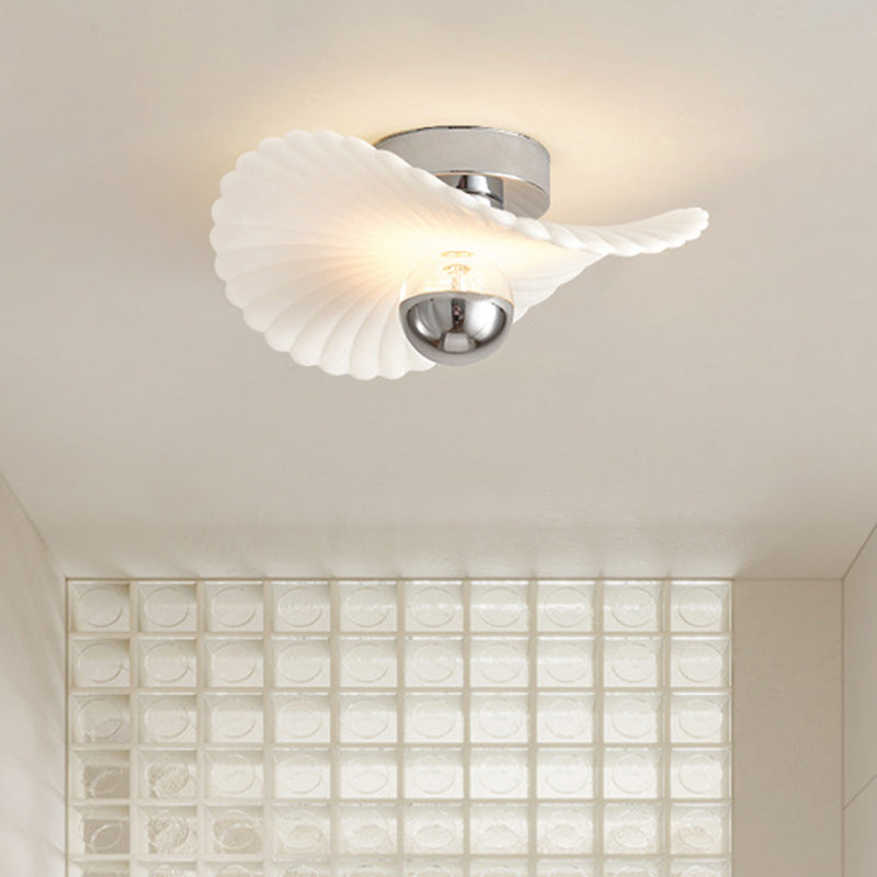 Modern Eclectic Flower Iron Aluminum PVC LED Semi-Flush Mount Ceiling Light For Bedroom