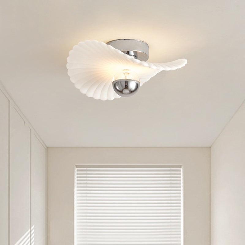Modern Eclectic Flower Iron Aluminum PVC LED Semi-Flush Mount Ceiling Light For Bedroom