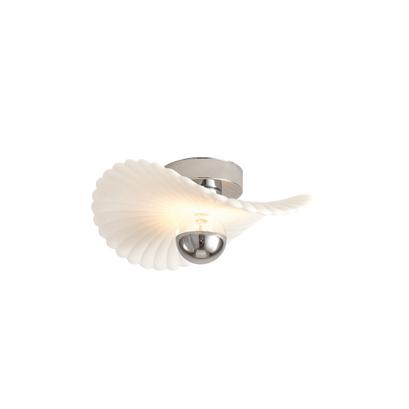 Modern Eclectic Flower Iron Aluminum PVC LED Semi-Flush Mount Ceiling Light For Bedroom