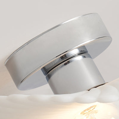 Modern Eclectic Flower Iron Aluminum PVC LED Semi-Flush Mount Ceiling Light For Bedroom