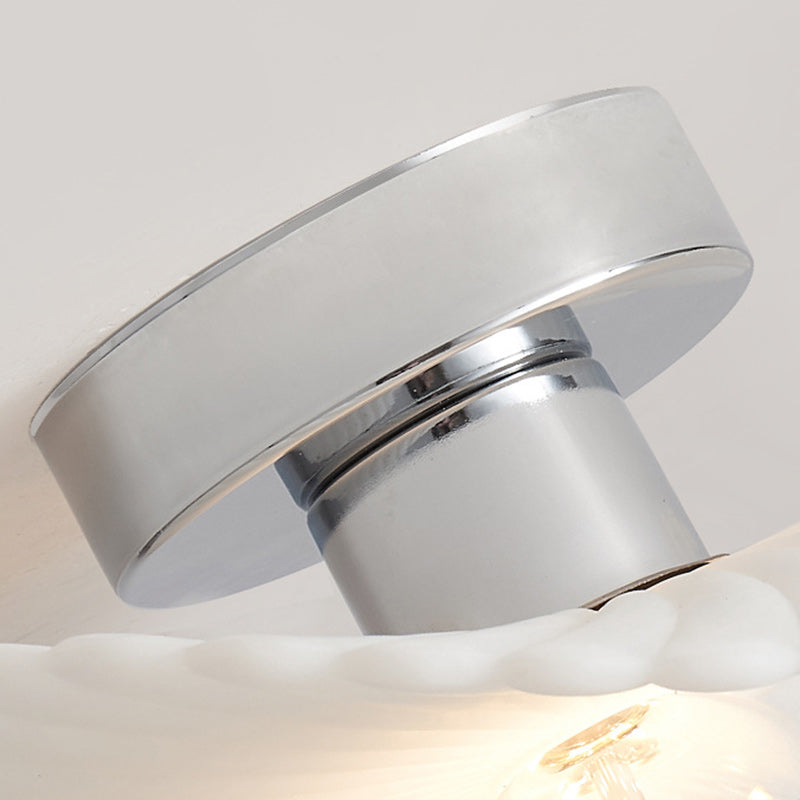 Modern Eclectic Flower Iron Aluminum PVC LED Semi-Flush Mount Ceiling Light For Bedroom
