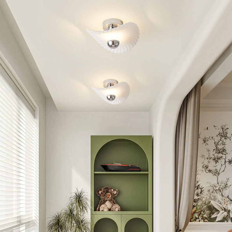 Modern Eclectic Flower Iron Aluminum PVC LED Semi-Flush Mount Ceiling Light For Bedroom