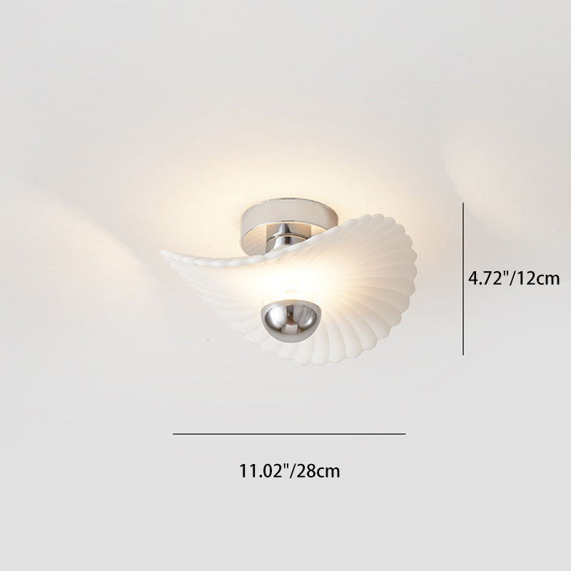 Modern Eclectic Flower Iron Aluminum PVC LED Semi-Flush Mount Ceiling Light For Bedroom