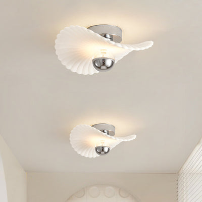 Modern Eclectic Flower Iron Aluminum PVC LED Semi-Flush Mount Ceiling Light For Bedroom
