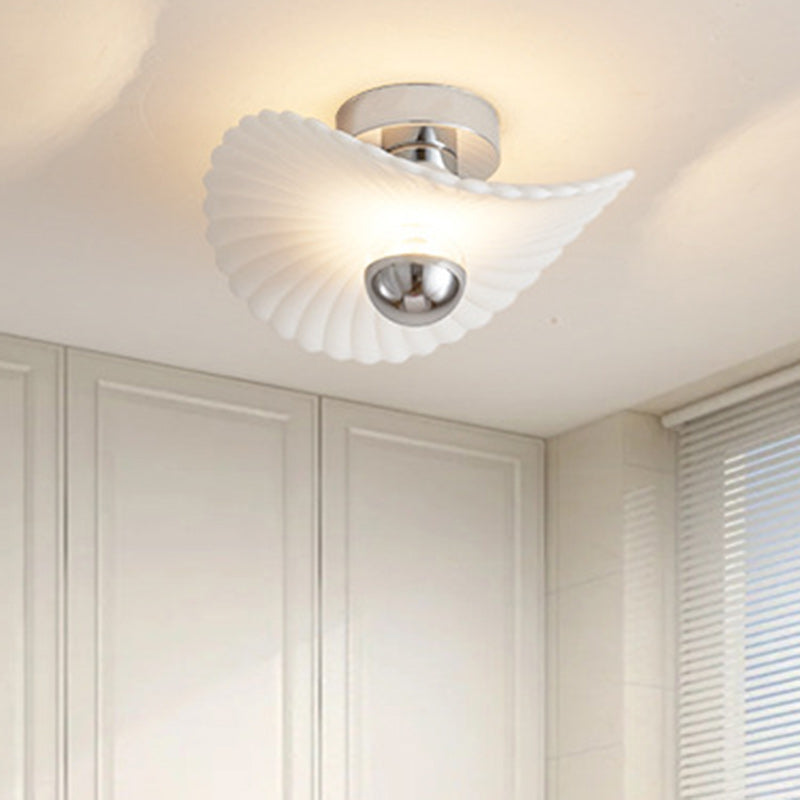 Modern Eclectic Flower Iron Aluminum PVC LED Semi-Flush Mount Ceiling Light For Bedroom
