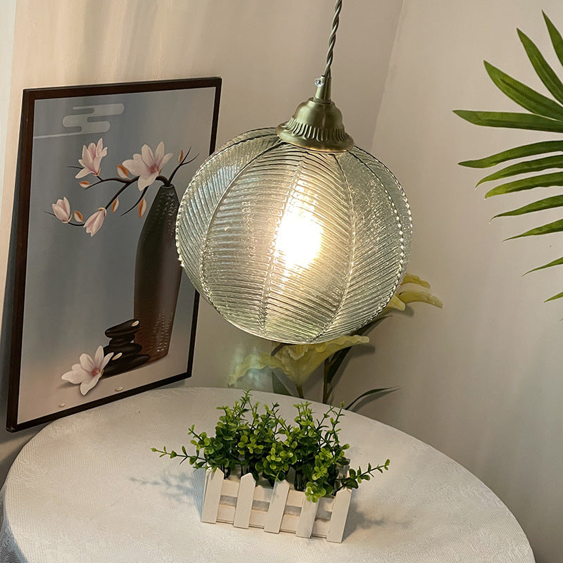 Traditionelle rustikale Globus-Eisen-Glas 1-Licht-Pendelleuchte für das Schlafzimmer 