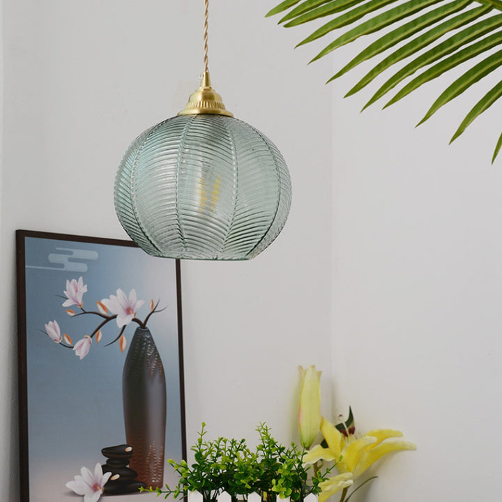 Traditionelle rustikale Globus-Eisen-Glas 1-Licht-Pendelleuchte für das Schlafzimmer 