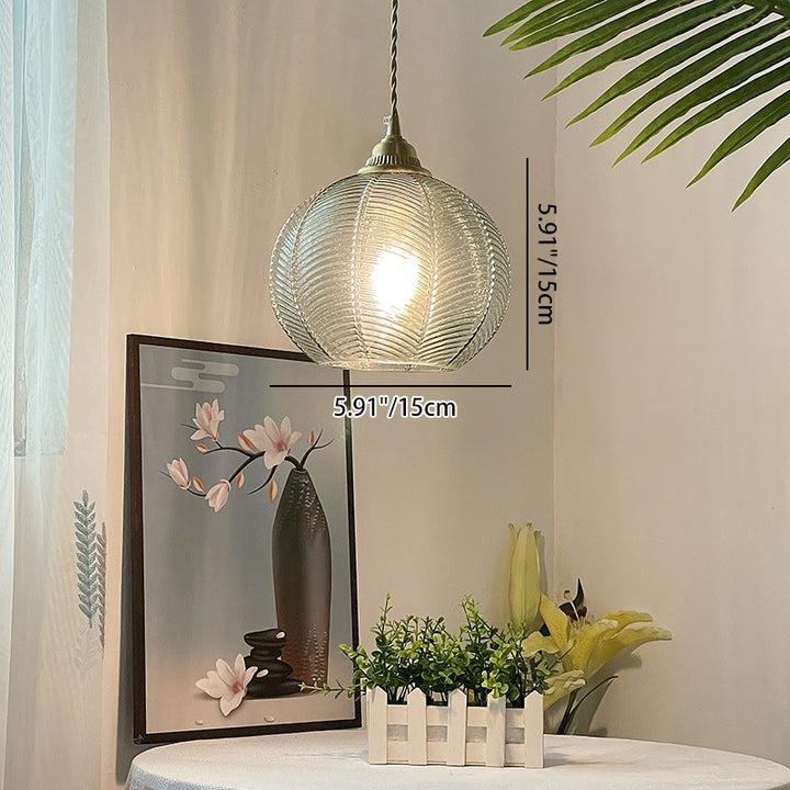 Traditionelle rustikale Globus-Eisen-Glas 1-Licht-Pendelleuchte für das Schlafzimmer 