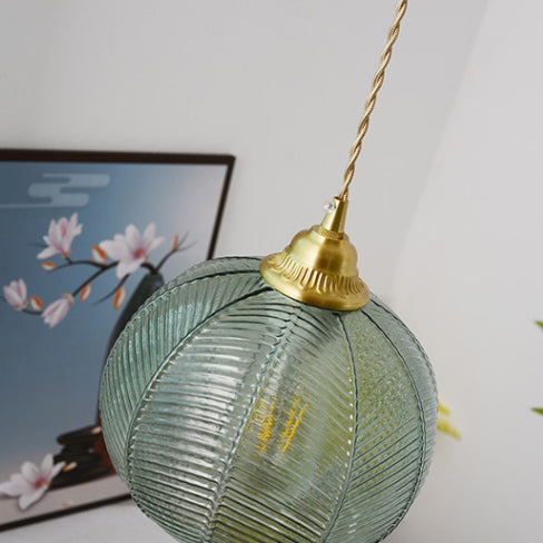 Traditionelle rustikale Globus-Eisen-Glas 1-Licht-Pendelleuchte für das Schlafzimmer 