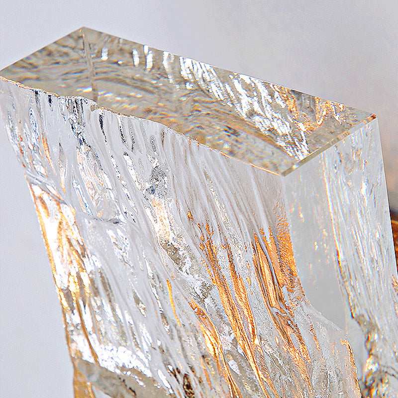 Modern Luxury Rectangular Stainless Steel Crystal 1-Light Wall Sconce Lamp For Bedroom