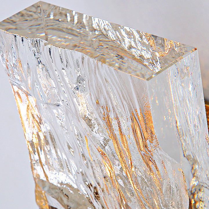Modern Luxury Rectangular Stainless Steel Crystal 1-Light Wall Sconce Lamp For Bedroom