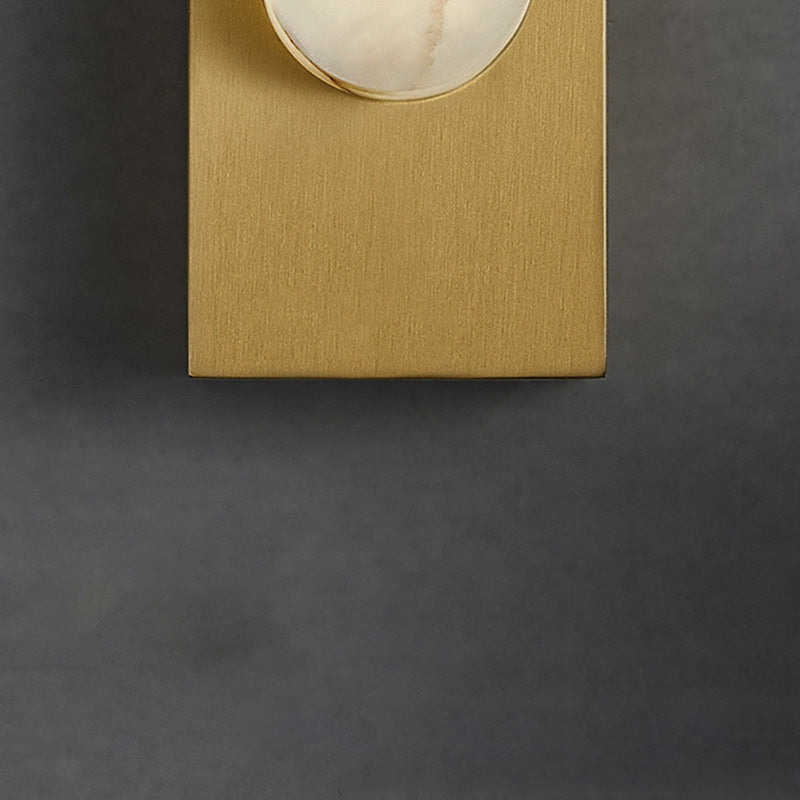 Applique murale LED ovale en cuivre et marbre Art déco moderne pour chambre 