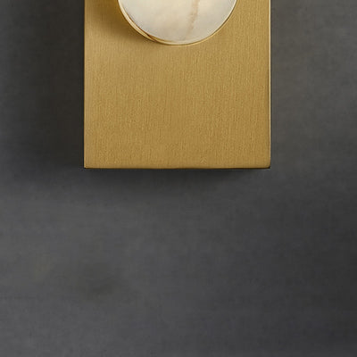 Modern Art Deco Oval Copper Marble LED Wall Sconce Lamp For Bedroom