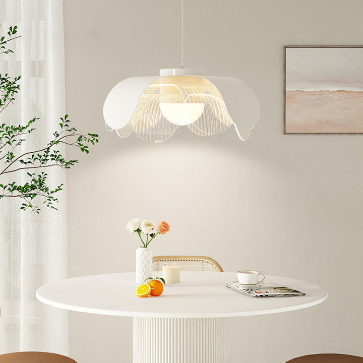 Moderne eklektische Blumen Eisen Acryl LED Pendelleuchte für Wohnzimmer 