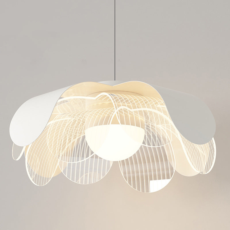 Moderne eklektische Blumen Eisen Acryl LED Pendelleuchte für Wohnzimmer 