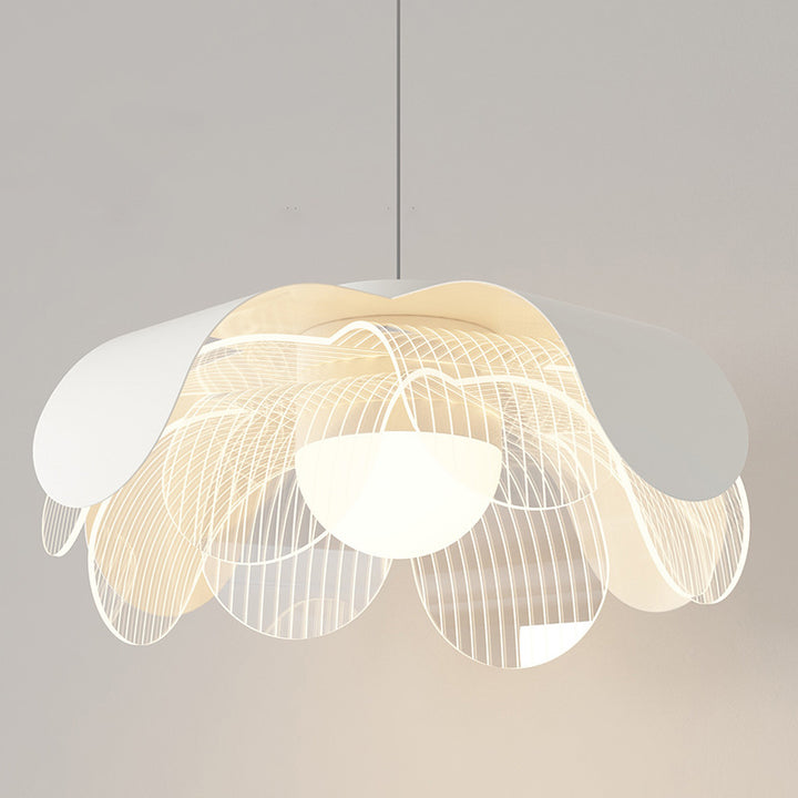 Moderne eklektische Blumen Eisen Acryl LED Pendelleuchte für Wohnzimmer 