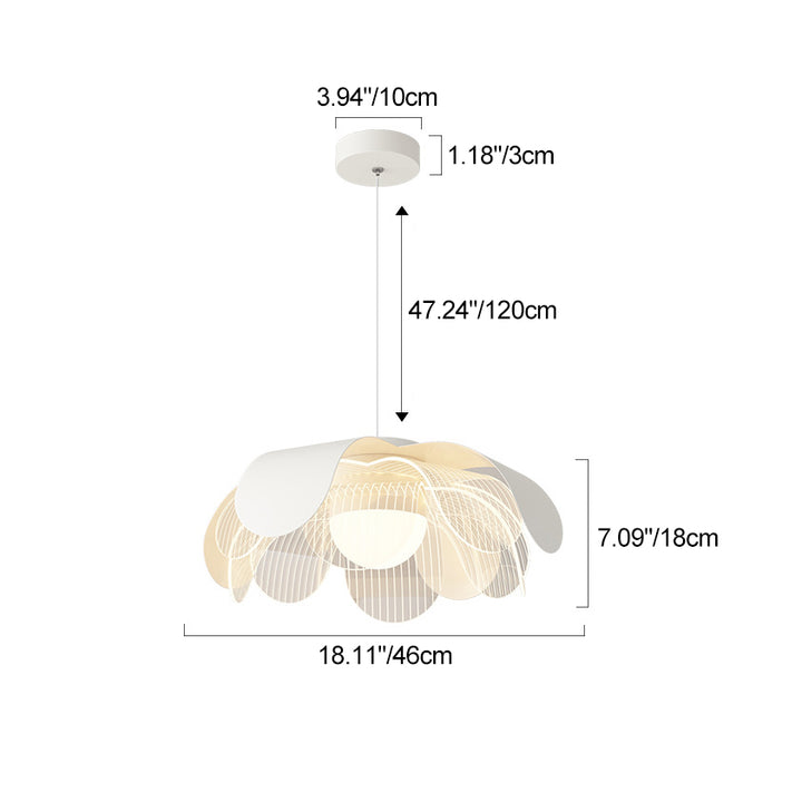 Moderne eklektische Blumen Eisen Acryl LED Pendelleuchte für Wohnzimmer 