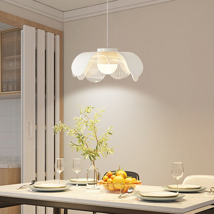 Moderne eklektische Blumen Eisen Acryl LED Pendelleuchte für Wohnzimmer 