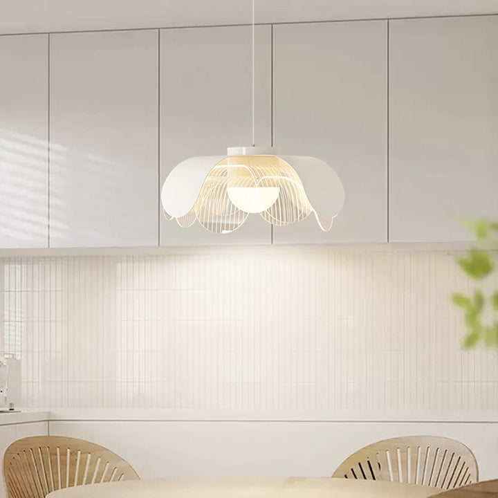 Moderne eklektische Blumen Eisen Acryl LED Pendelleuchte für Wohnzimmer 