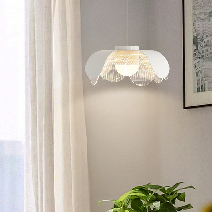 Moderne eklektische Blumen Eisen Acryl LED Pendelleuchte für Wohnzimmer 