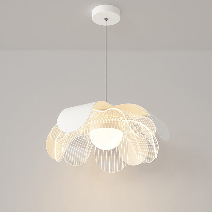 Moderne eklektische Blumen Eisen Acryl LED Pendelleuchte für Wohnzimmer 