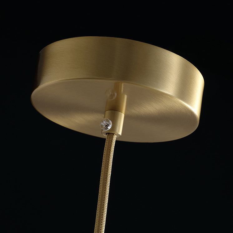 Modern Luxury Spherical Copper Crystal LED Pendant Light For Bedroom