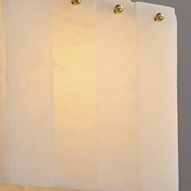 Applique murale 1 lumière en cuivre et marbre cubique moderne du milieu du siècle pour chambre à coucher 
