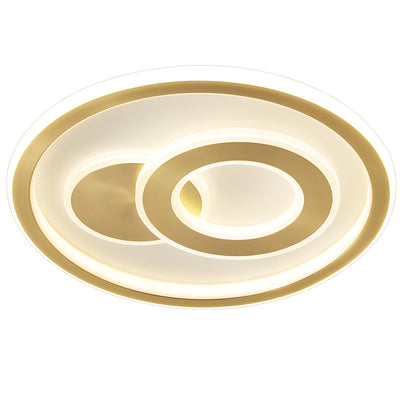 Contemporary Coastal Round Copper Acrylic LED Flush Mount Ceiling Light For Bedroom