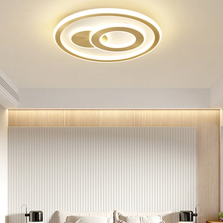 Zeitgenössische Küstenrunde Kupfer Acryl LED Deckenleuchte für das Schlafzimmer 