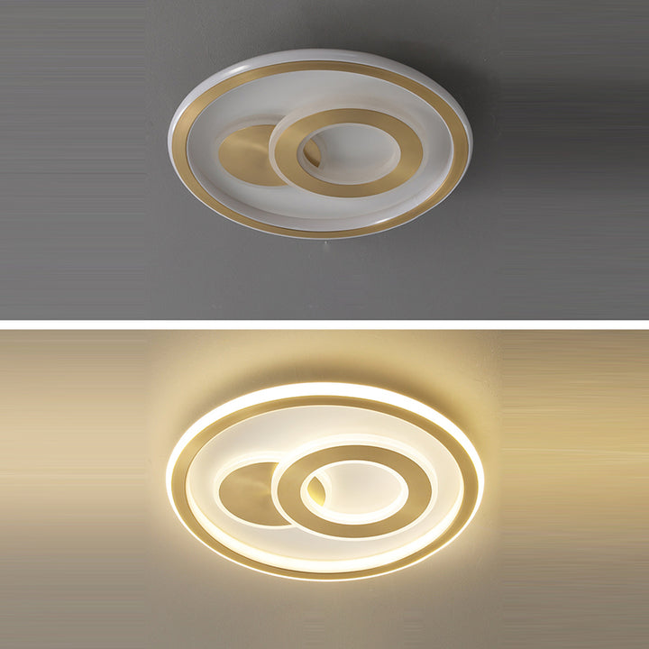 Zeitgenössische Küstenrunde Kupfer Acryl LED Deckenleuchte für das Schlafzimmer 
