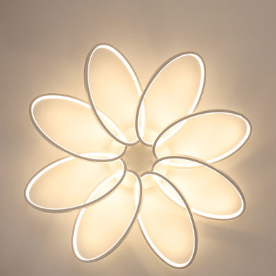 Contemporary Scandinavian Multiple Rings Acrylic Aluminum LED Semi-Flush Mount Ceiling Light For Bedroom