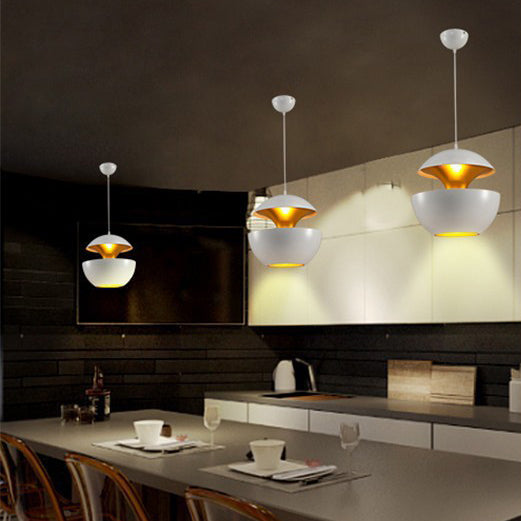 Contemporary Scandinavian Globe Aluminum 1-Light Pendant Light For Living Room