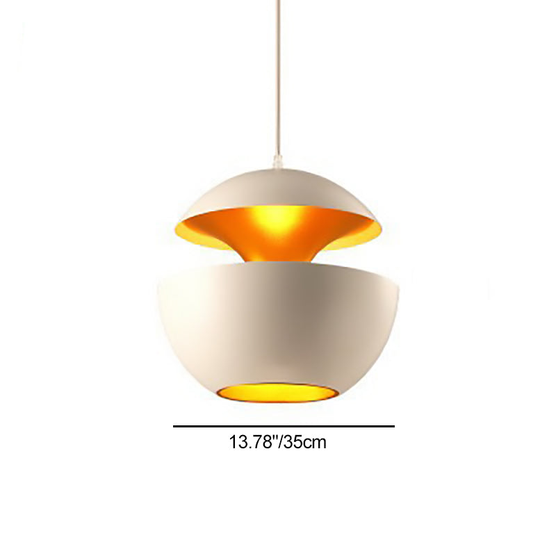 Contemporary Scandinavian Globe Aluminum 1-Light Pendant Light For Living Room