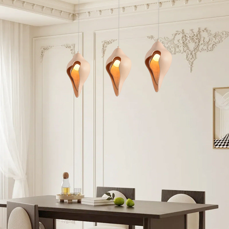 Modern Luxury Conch Metal Resin 1/2 Light Pendant Light For Living Room