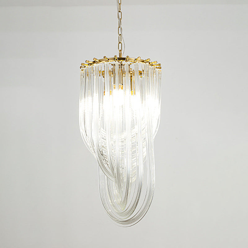 Modern Luxury Oval Iron Glass 1-Light Pendant Light For Living Room