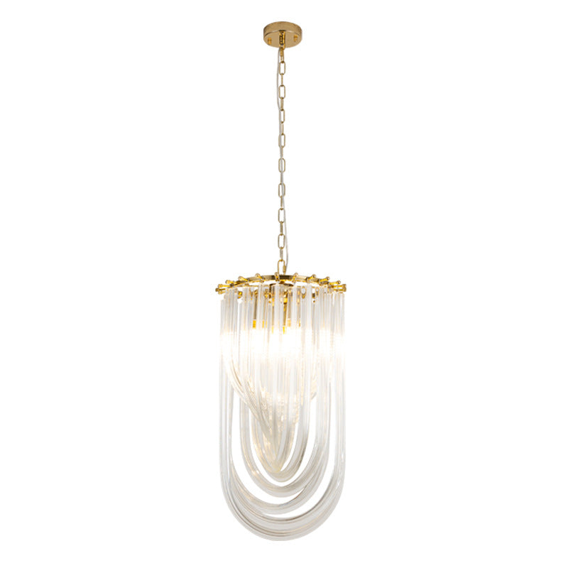 Modern Luxury Oval Iron Glass 1-Light Pendant Light For Living Room
