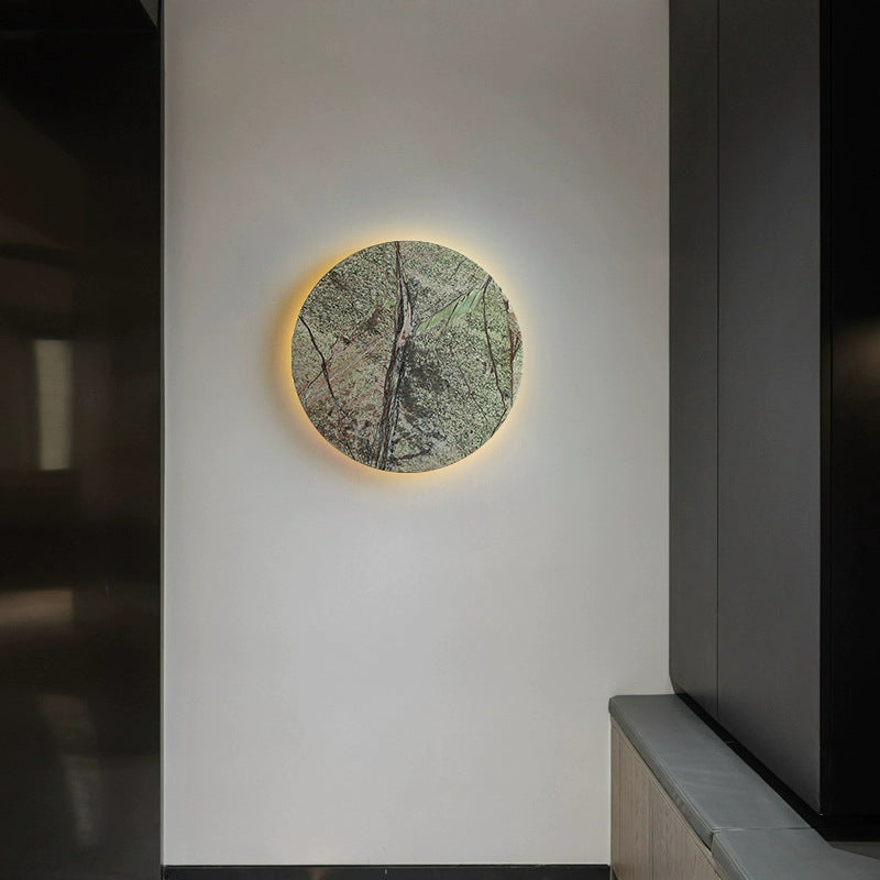 Modern Shabby Chic Round Marble LED Wall Sconce Lamp For Living Room