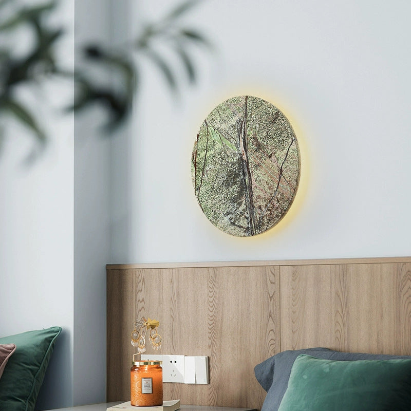 Modern Shabby Chic Round Marble LED Wall Sconce Lamp For Living Room