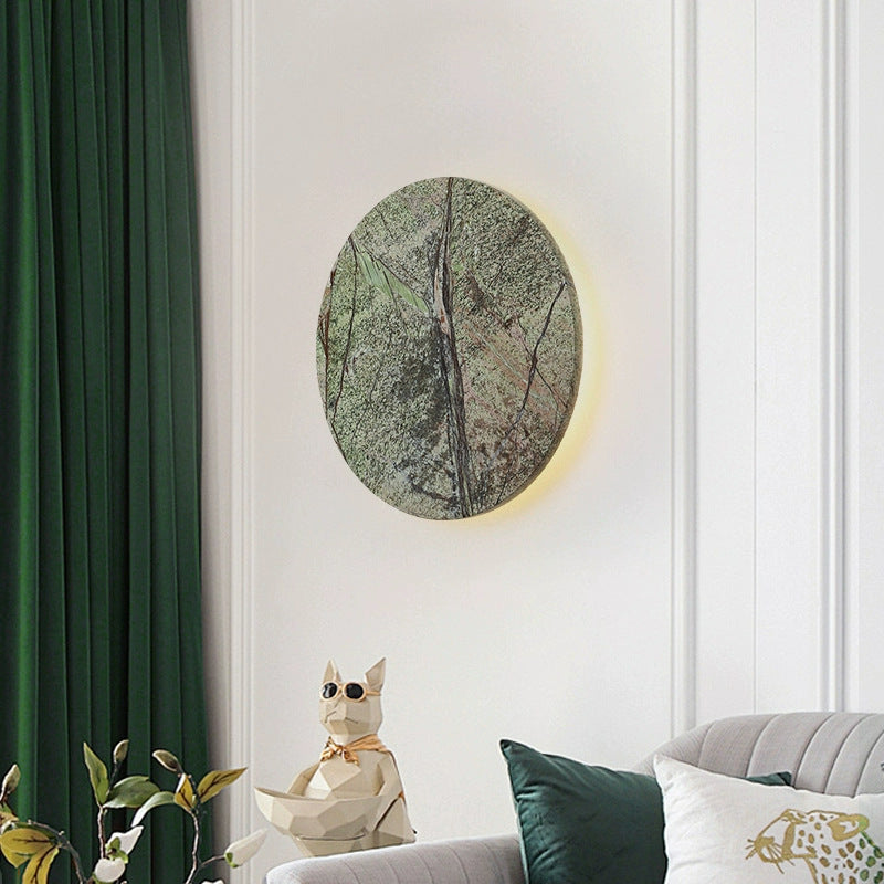 Modern Shabby Chic Round Marble LED Wall Sconce Lamp For Living Room