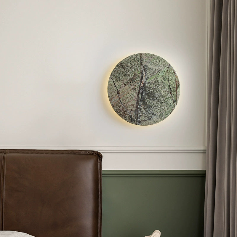 Modern Shabby Chic Round Marble LED Wall Sconce Lamp For Living Room