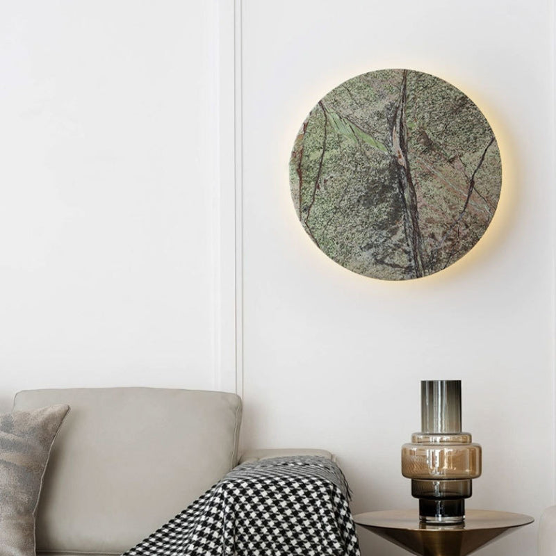 Modern Shabby Chic Round Marble LED Wall Sconce Lamp For Living Room