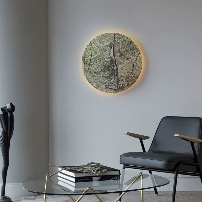 Modern Shabby Chic Round Marble LED Wall Sconce Lamp For Living Room
