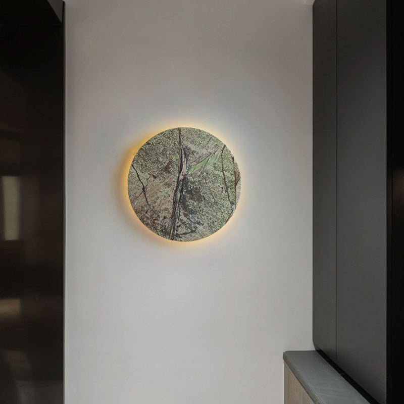 Modern Shabby Chic Round Marble LED Wall Sconce Lamp For Living Room