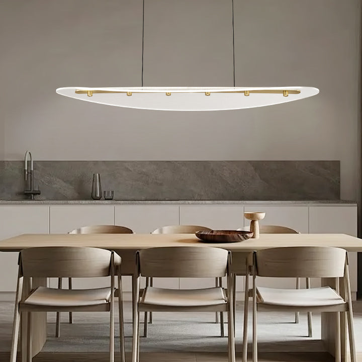 Modern Luxury Oval Aluminum Acrylic LED Chandelier Island Light For Living Room