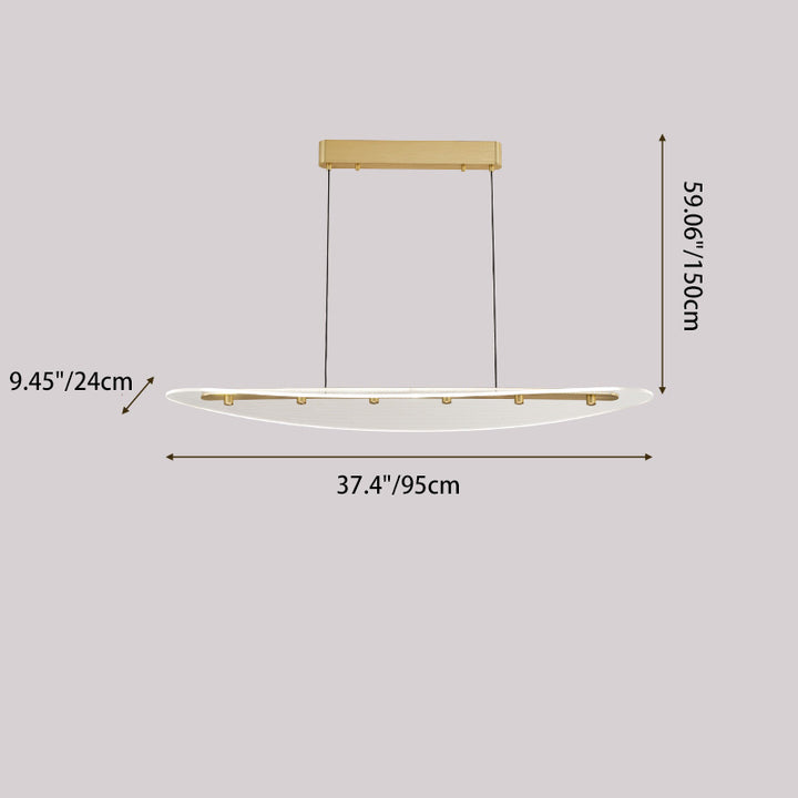 Modern Luxury Oval Aluminum Acrylic LED Chandelier Island Light For Living Room